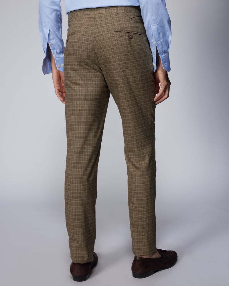 Cadenza Checked Neapolitan Dress Pants - Brown