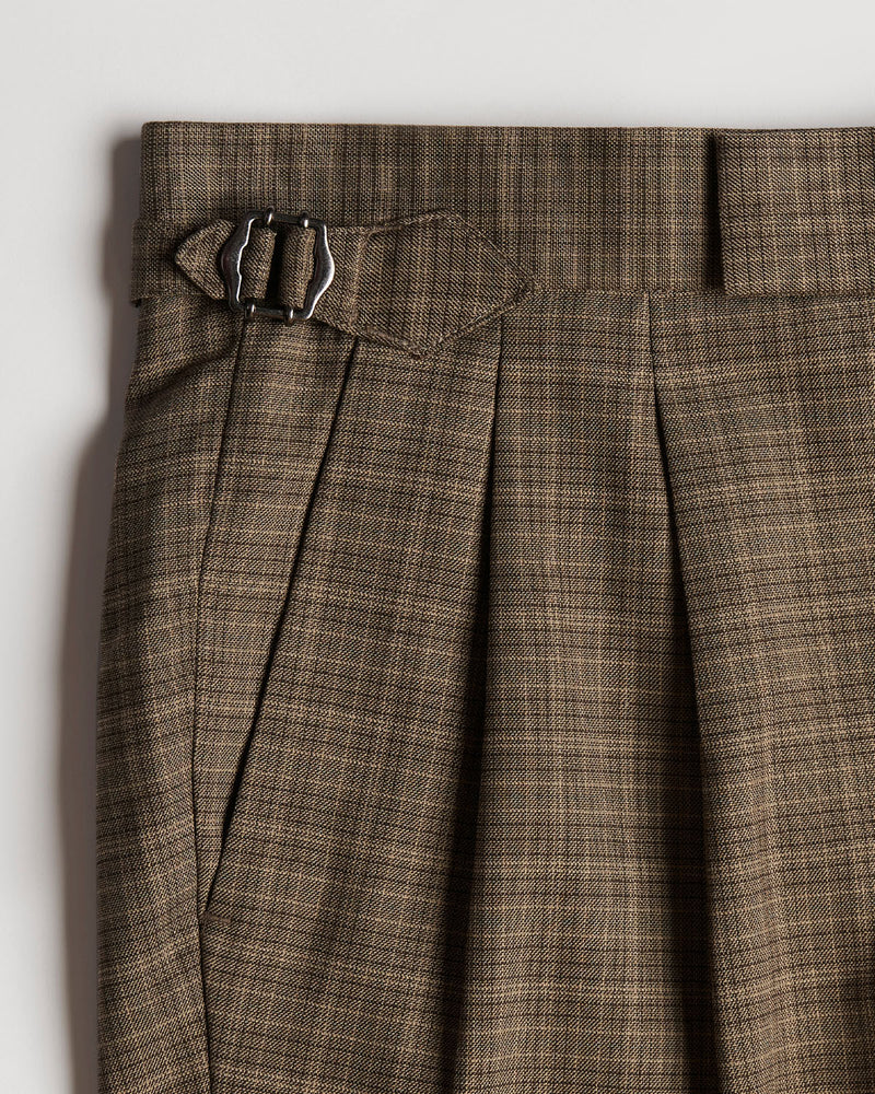 Cadenza Checked Neapolitan Dress Pants - Brown