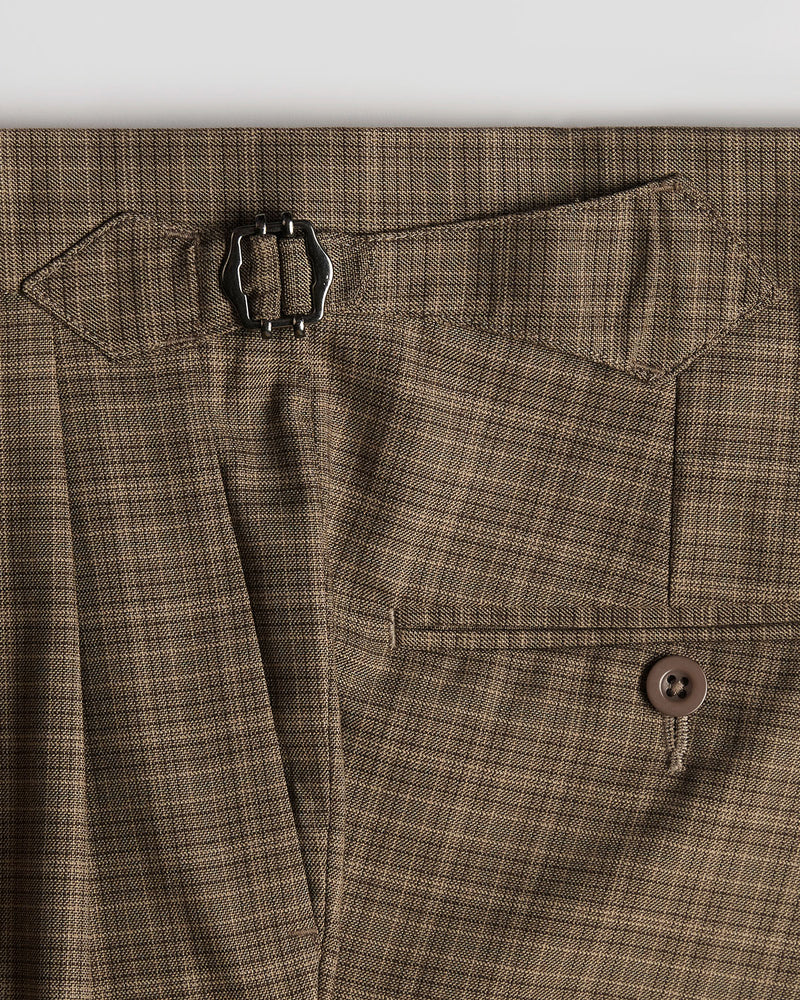 Cadenza Checked Neapolitan Dress Pants - Brown