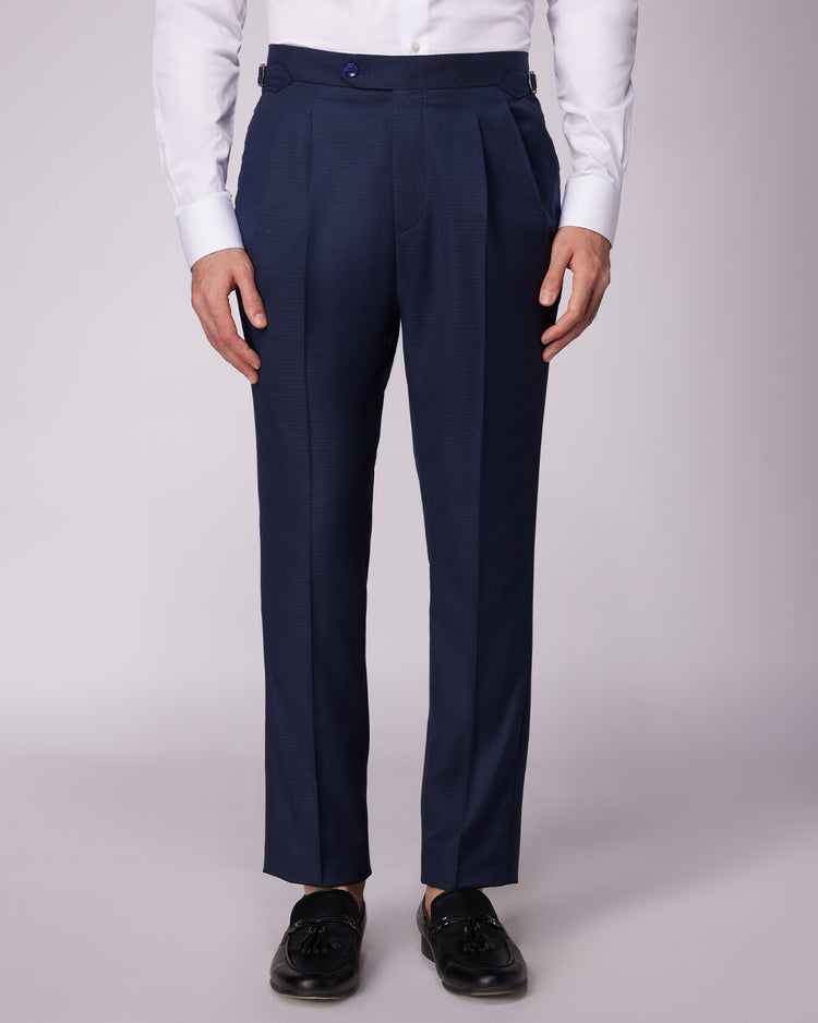 Celestia Wool-Blend Neapolitan Dress Pants - Navy