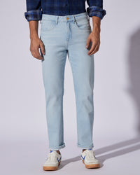 Frosted Indigo Stretch Jeans - Light Blue