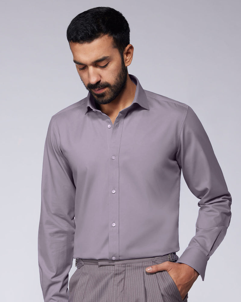 Cotton Twill Shirt - Light Purple