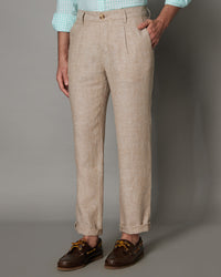 Elegant Linen Pants - Beige