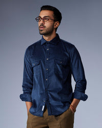 Navy Blue Corduroy Shirt