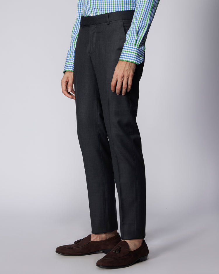 Milford Blended Wool Dress Pants - Dark Grey