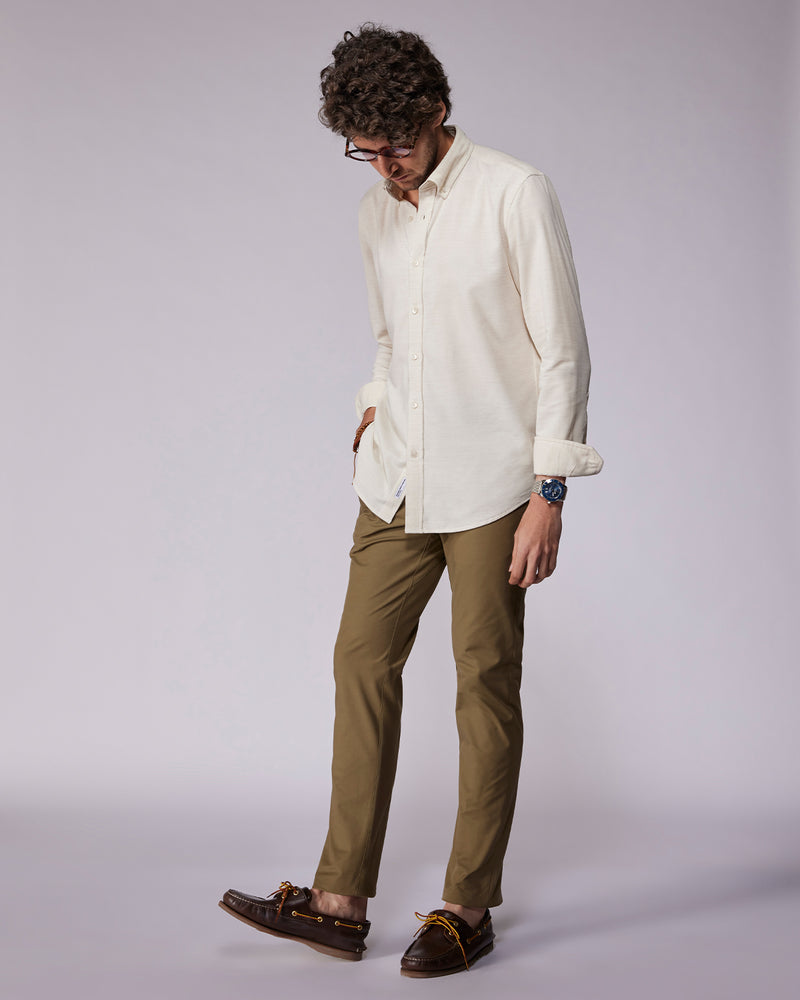 Ecru Melange Corduroy Shirt