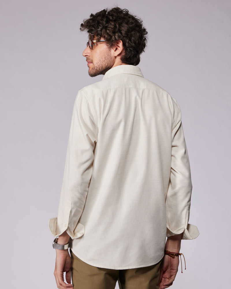 Ecru Melange Corduroy Shirt