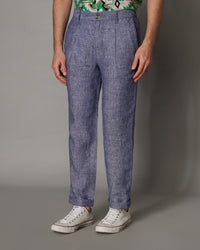 Elegant Linen Pants - Blue