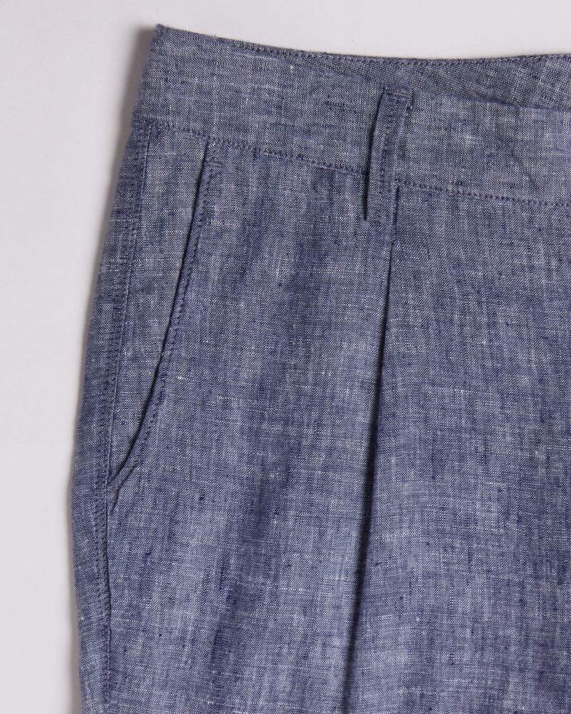 Elegant Linen Pants - Blue