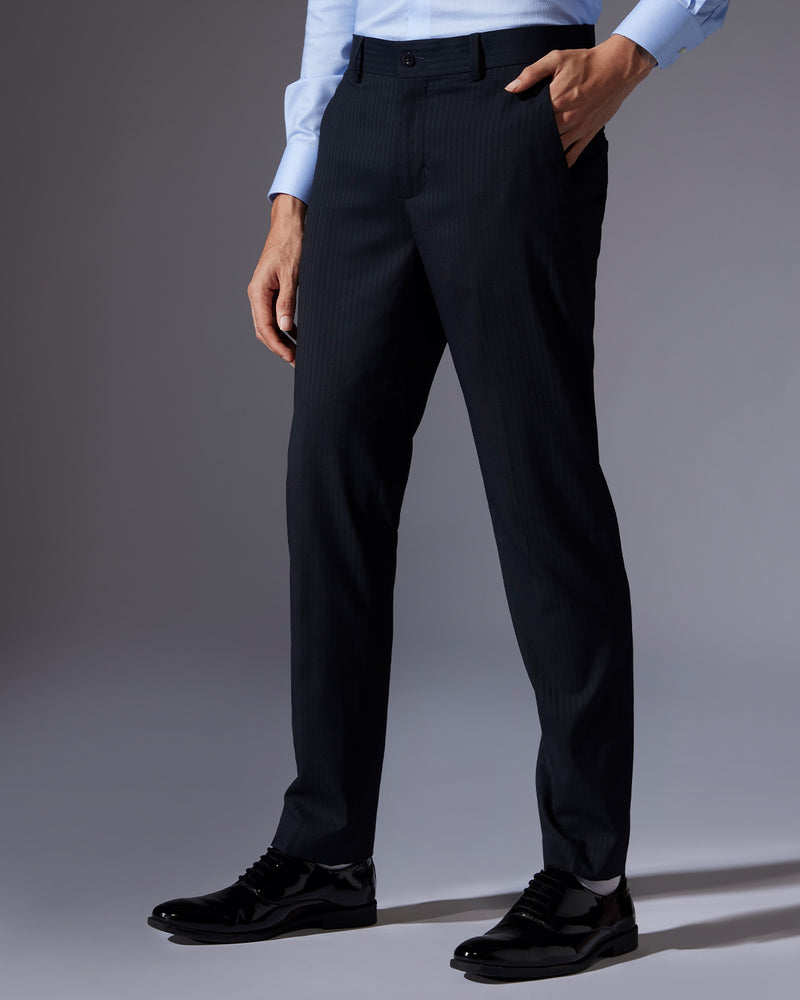 Elixir Self-Striped Dress Pants - Navy