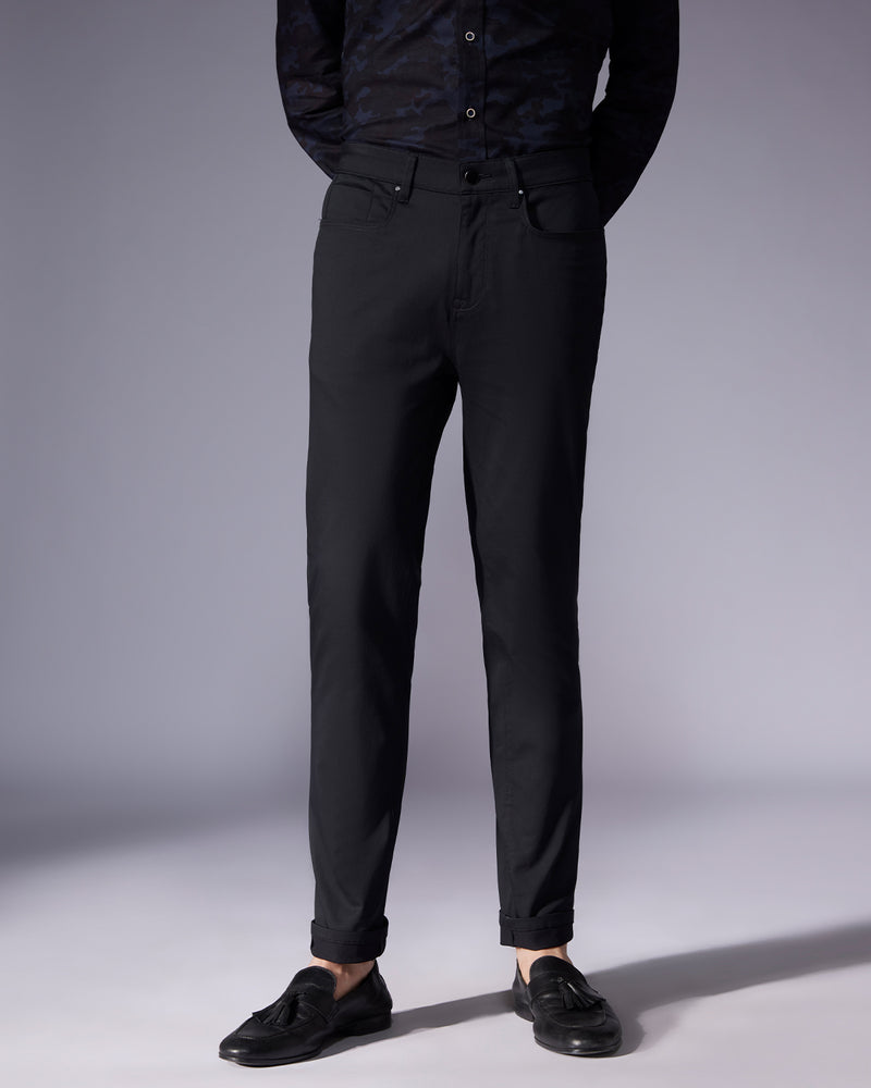 Tailored 5-Pocket Stretch Jeans - Black