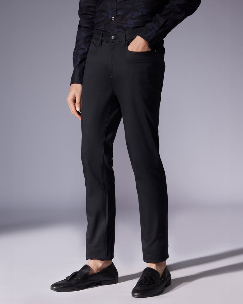 Tailored 5-Pocket Stretch Jeans - Black