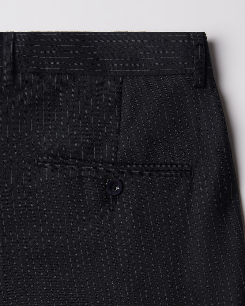 Nirvana Striped Blended Wool Dress Pants - Black