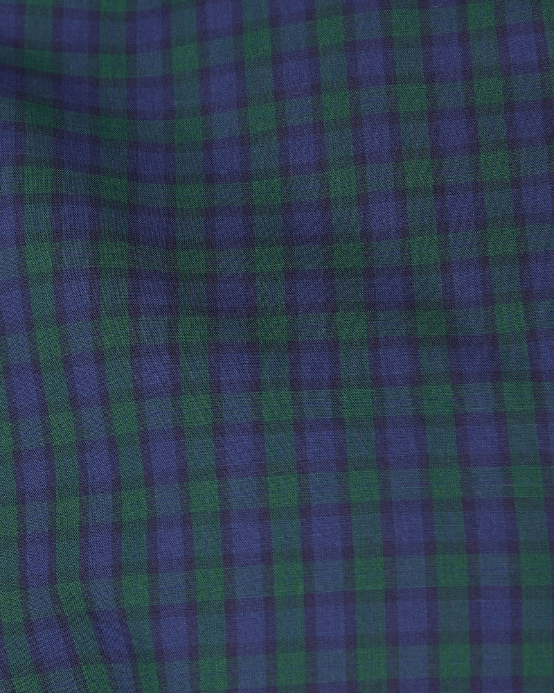 Green & Navy Poplin Checked Shirt