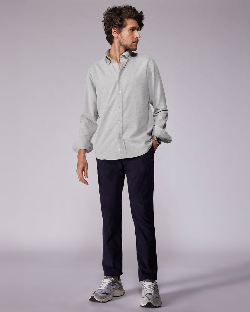 Grey Melange Corduroy Shirt