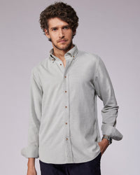 Grey Melange Corduroy Shirt