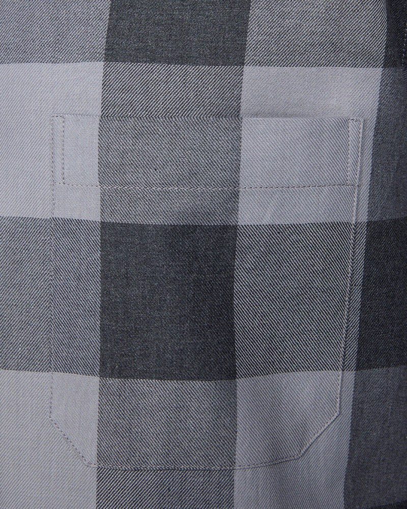 Grey Twill Checked Shirt