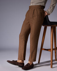 Harmony Cotton Linen Neapolitan Dress Pants - Khaki