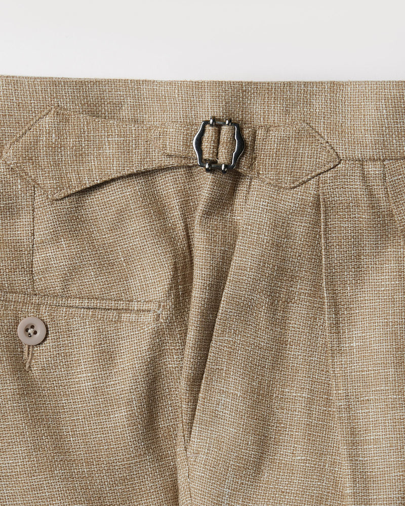 Harmony Cotton Linen Neapolitan Dress Pants - Beige