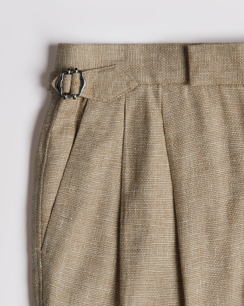 Harmony Cotton Linen Neapolitan Dress Pants - Beige