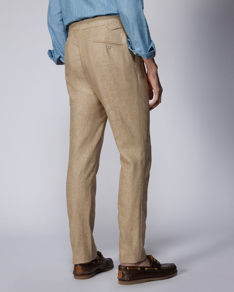 Harmony Cotton Linen Neapolitan Dress Pants - Beige