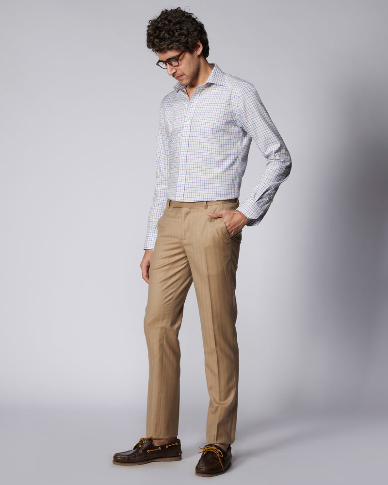 Hart Blended Wool Dress Pants - Beige