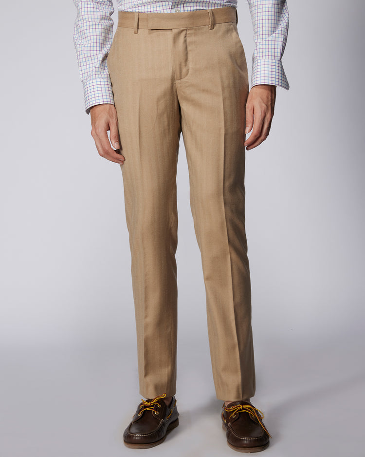 Hart Blended Wool Dress Pants - Beige