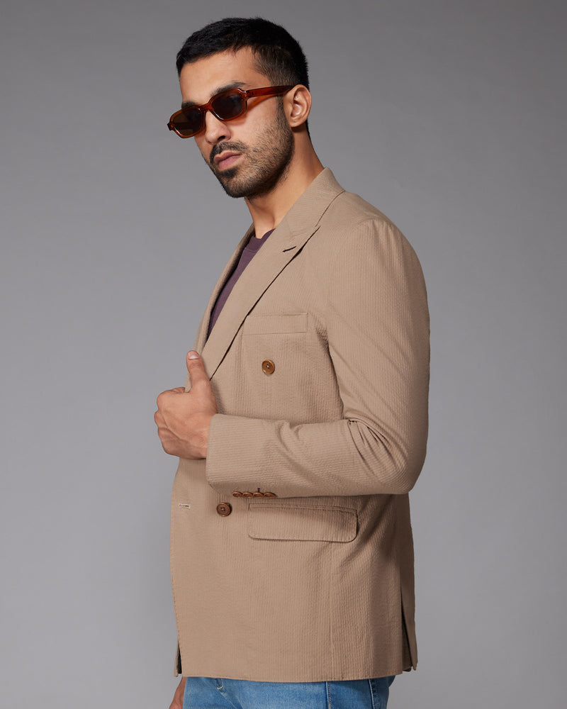 The Havenwood Double Breasted Blazer - Brown