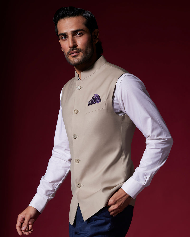 Honeydew Nehru Jacket - Beige