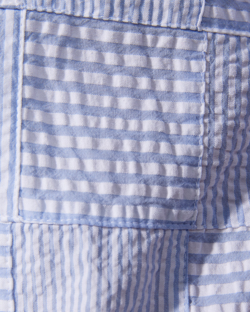 Japanese Light Blue Patchwork Checked Shirt