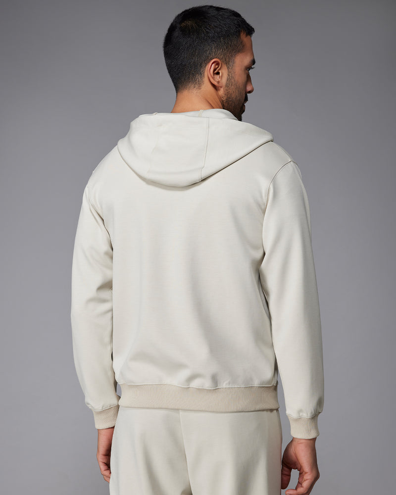 Luxe Zipper Hoodie - Light Grey