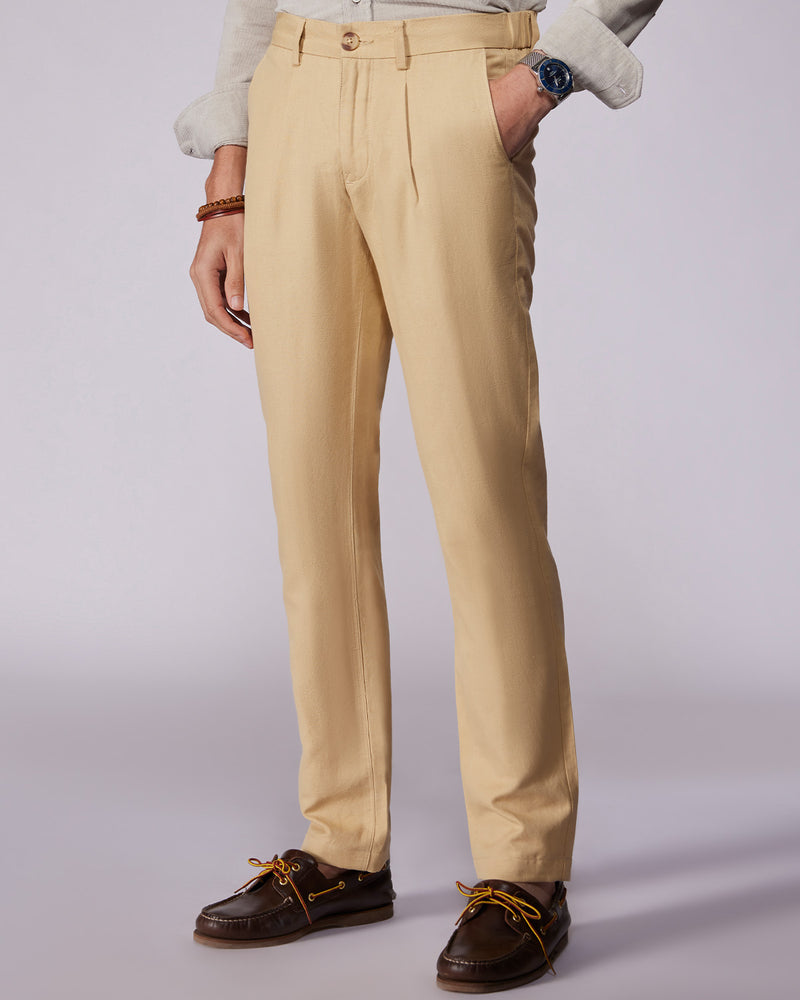 Symphony Cotton Linen Pants - Khaki