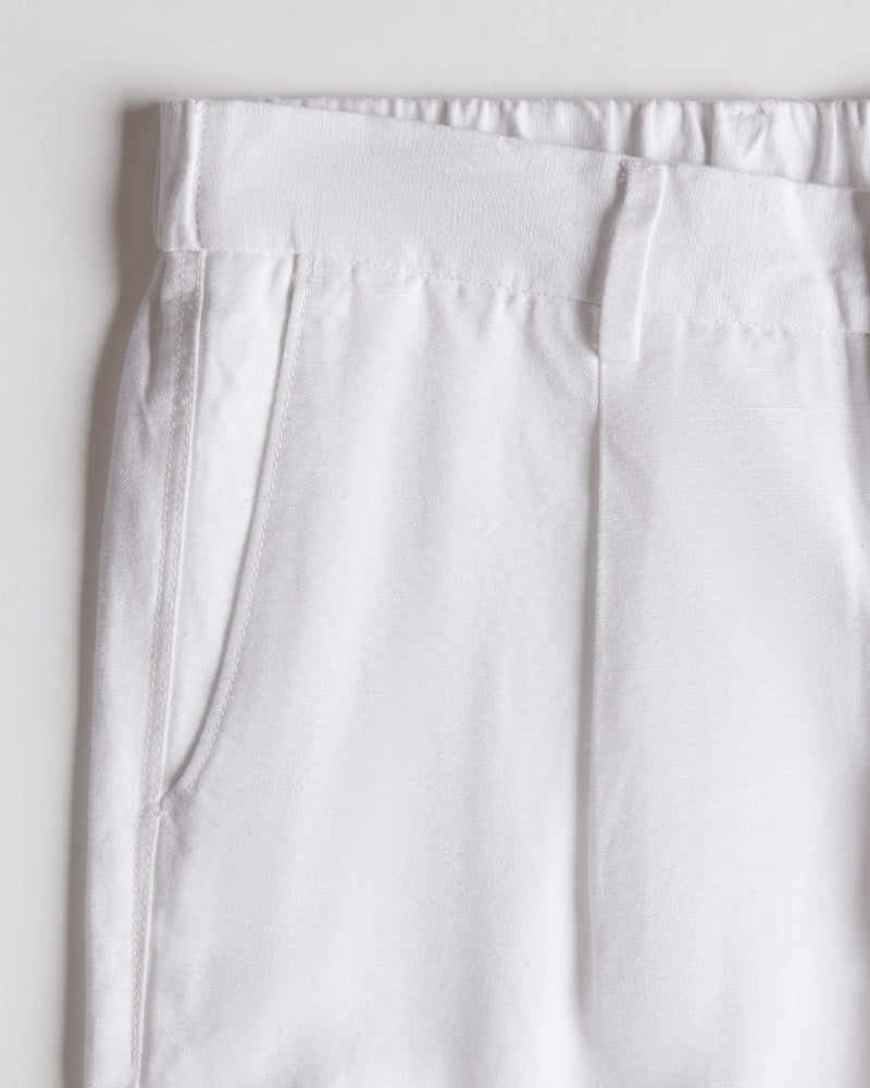 Symphony Cotton Linen Pants - White