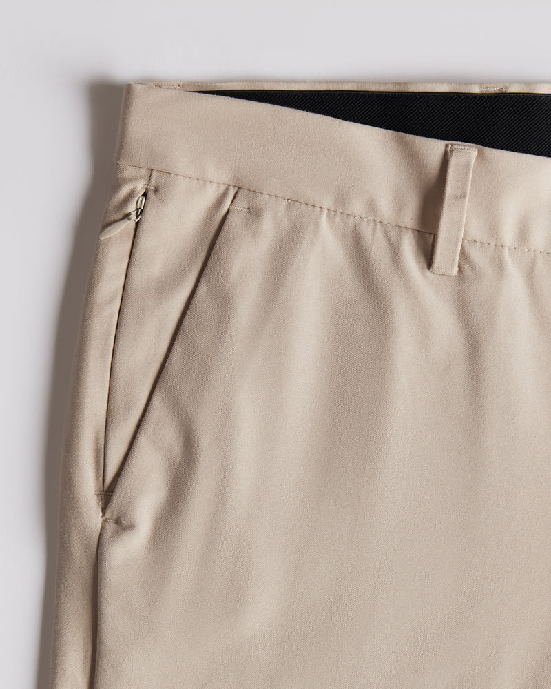 Tailored 4-Way Stretch Twill Smart Pants - Beige