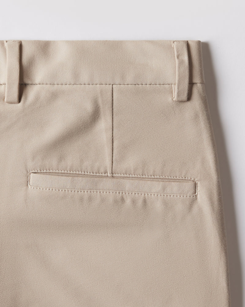 Tailored 4-Way Stretch Twill Smart Pants - Beige