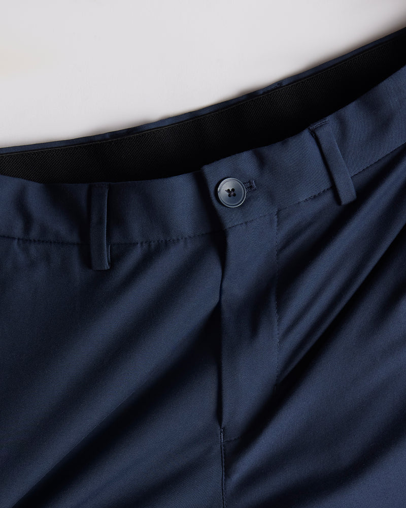 Tailored 4-Way Stretch Twill Smart Pants - Navy