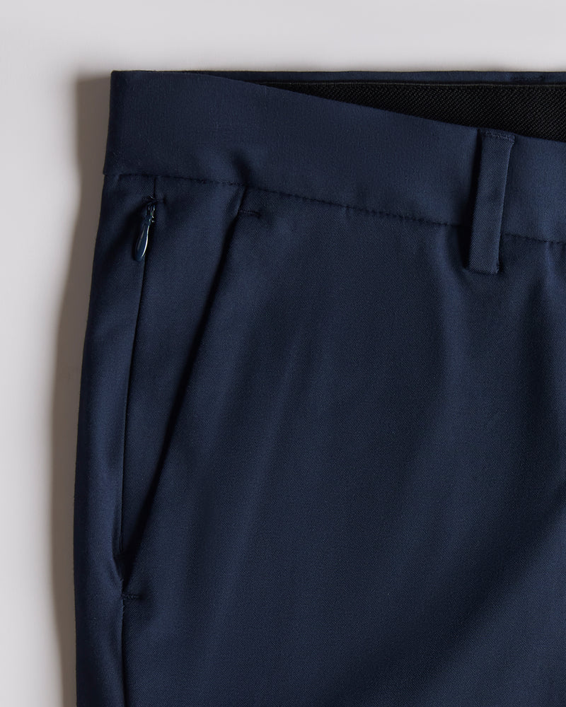 Tailored 4-Way Stretch Twill Smart Pants - Navy