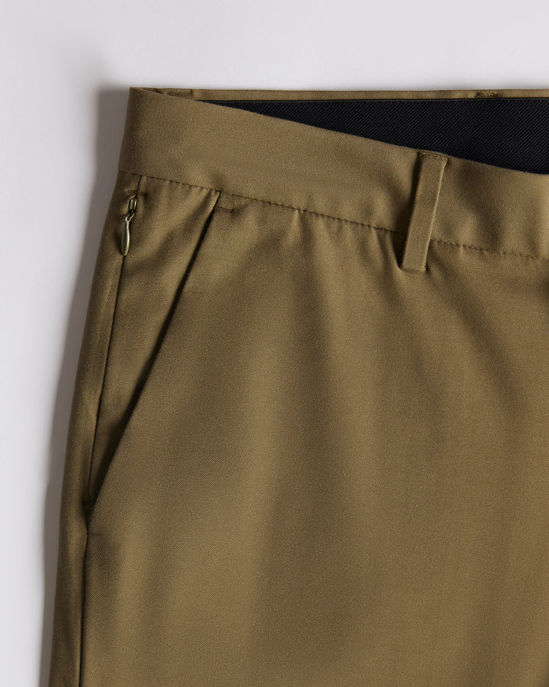 Tailored 4-Way Stretch Twill Smart Pants - Olive