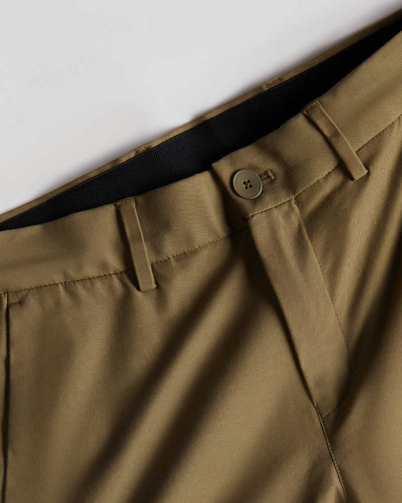 Tailored 4-Way Stretch Twill Smart Pants - Olive