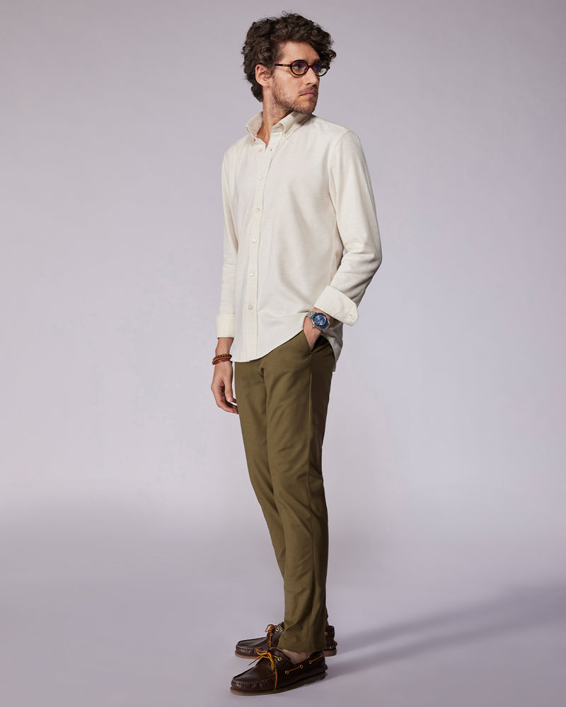 Tailored 4-Way Stretch Twill Smart Pants - Olive