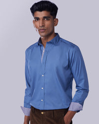 Mid Blue Twill Shirt