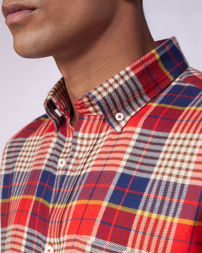 Multicoloured Brushed Twill Checked Shirt