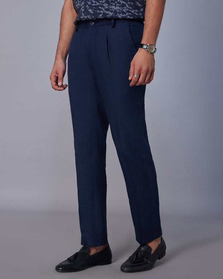 100% Linen Pants - Navy