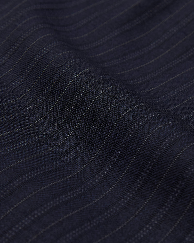 Nirvana Striped Blended Wool Dress Pants - Navy