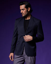 The Nocturna Shawl Collar Blazer - Navy