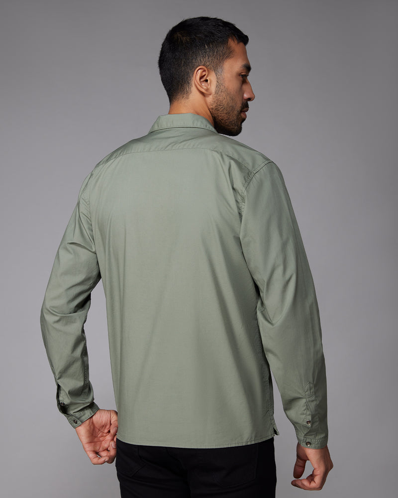 Olive Poplin Shirt