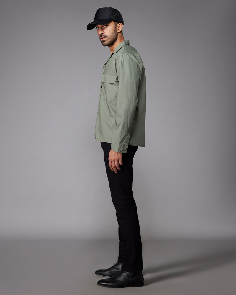 Olive Poplin Shirt