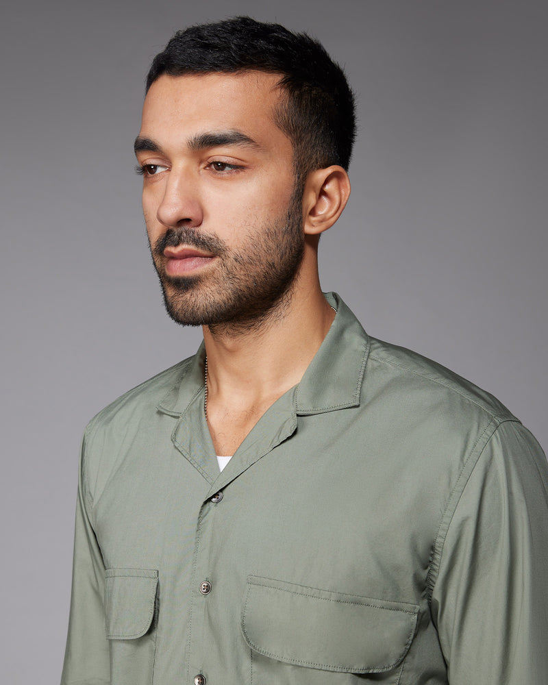 Olive Poplin Shirt