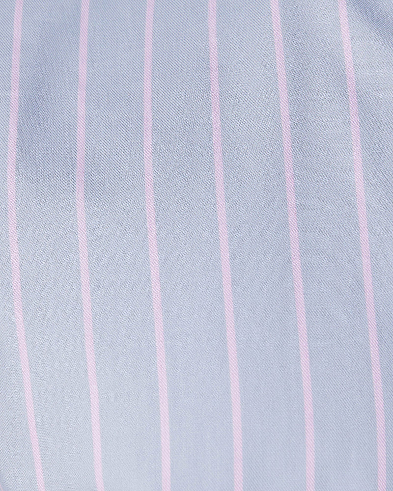 Pink & Grey Twill Striped Shirt