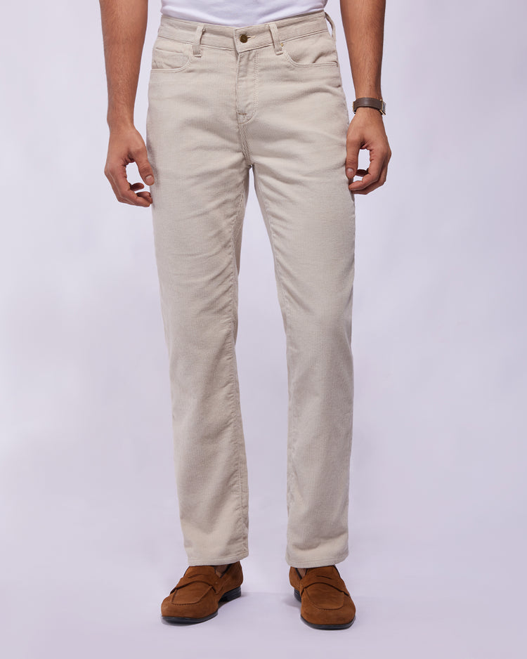 Sovereign Ecru Rigid Corduroy Jeans